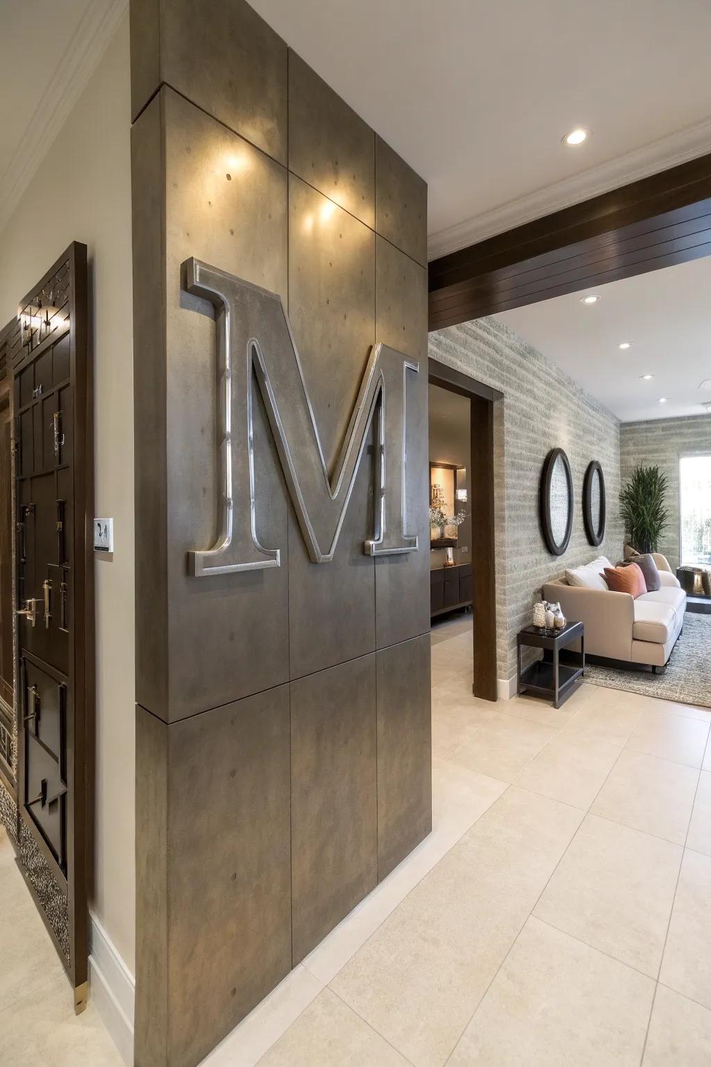 Announce yourself with bold initial wall decor.