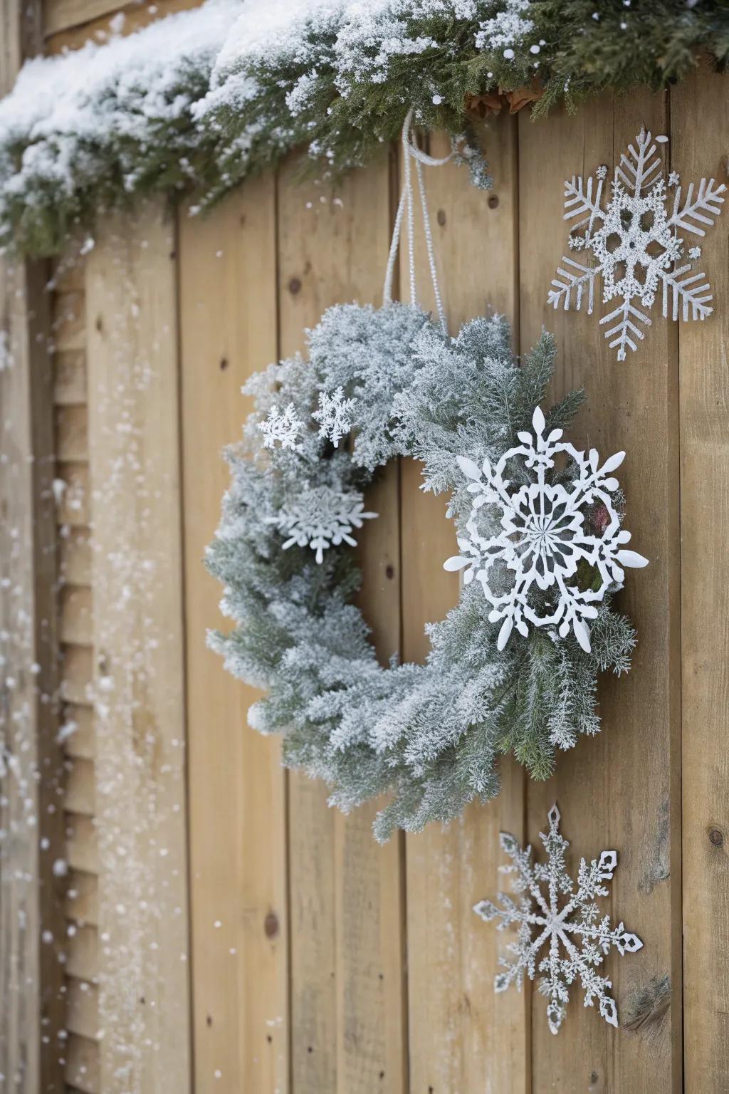 Transform your area into a winter dreamland with garlands adorned with ice crystals.