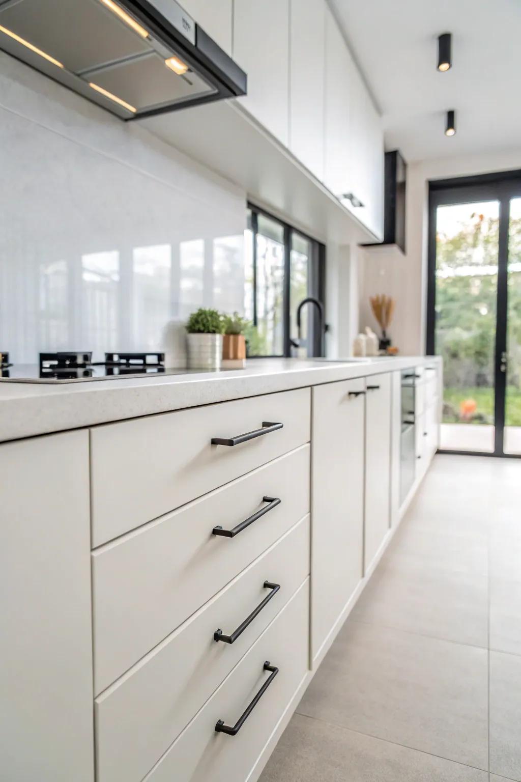 Simple levers bring a hint of modern refinement to any kitchen setting.