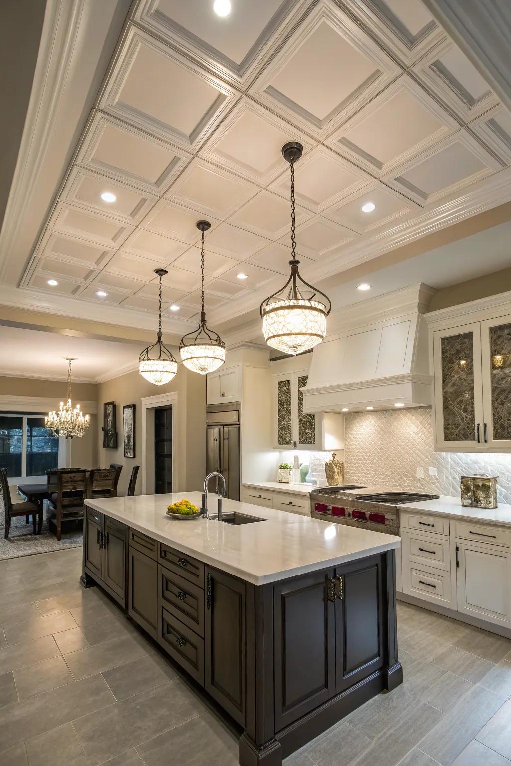 Introduce refinement and depth with a beautifully designed layered ceiling.