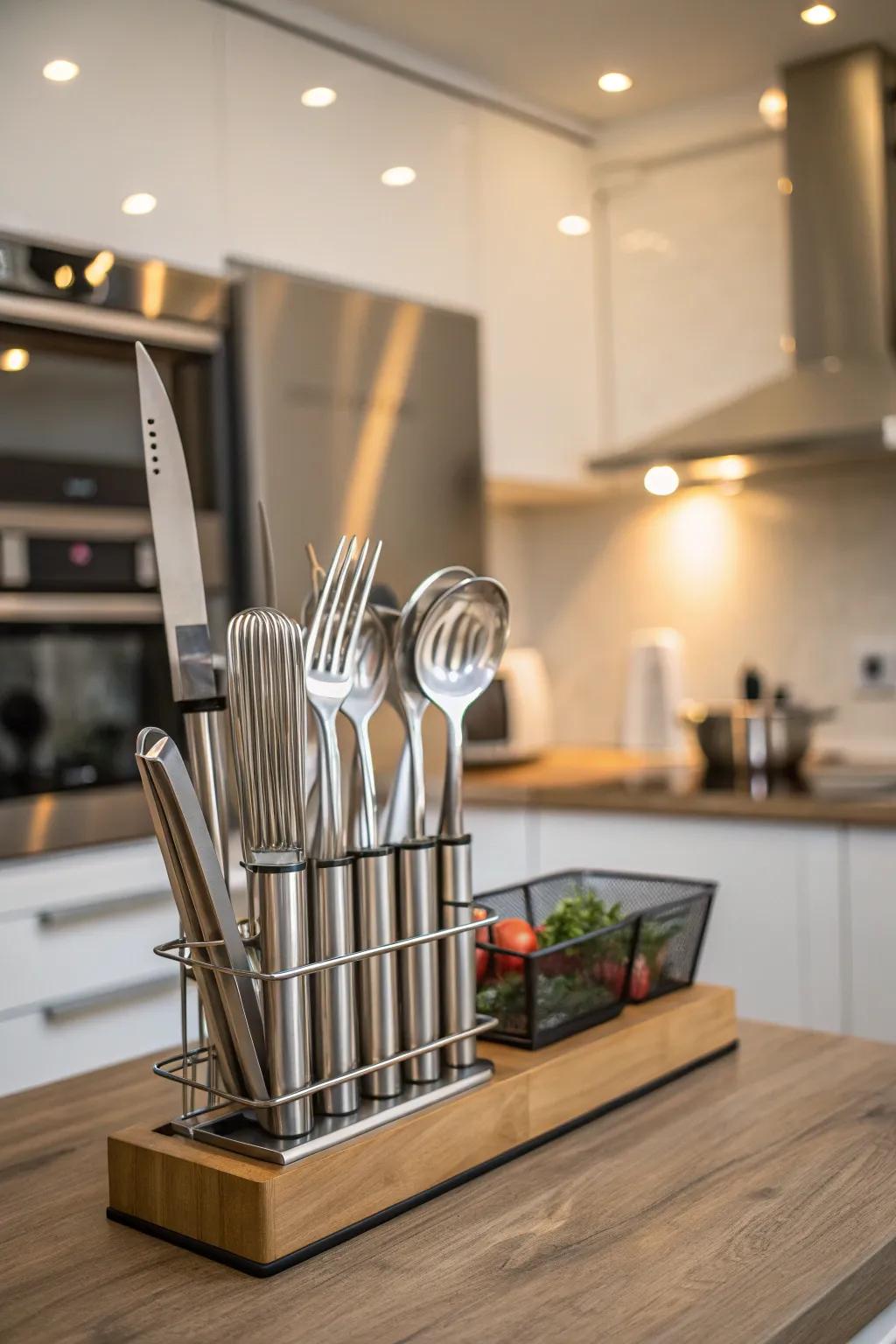 Elegant utensils enhance both the style and functionality of any kitchen.