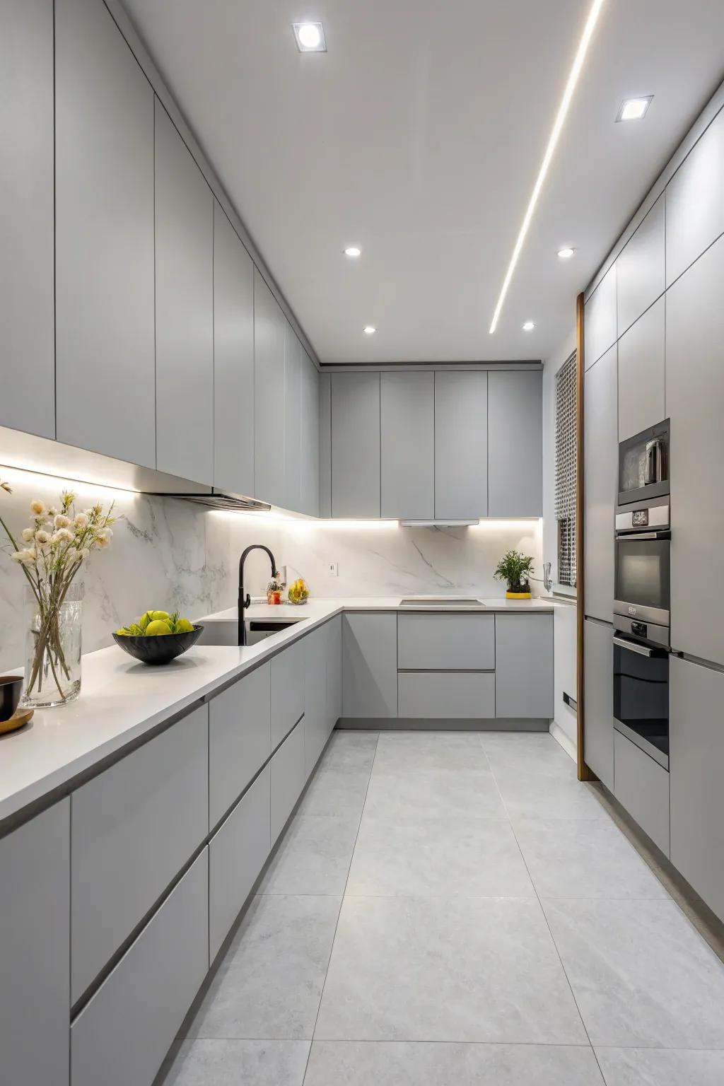 Simplicity takes the lead in this minimalist kitchen design.