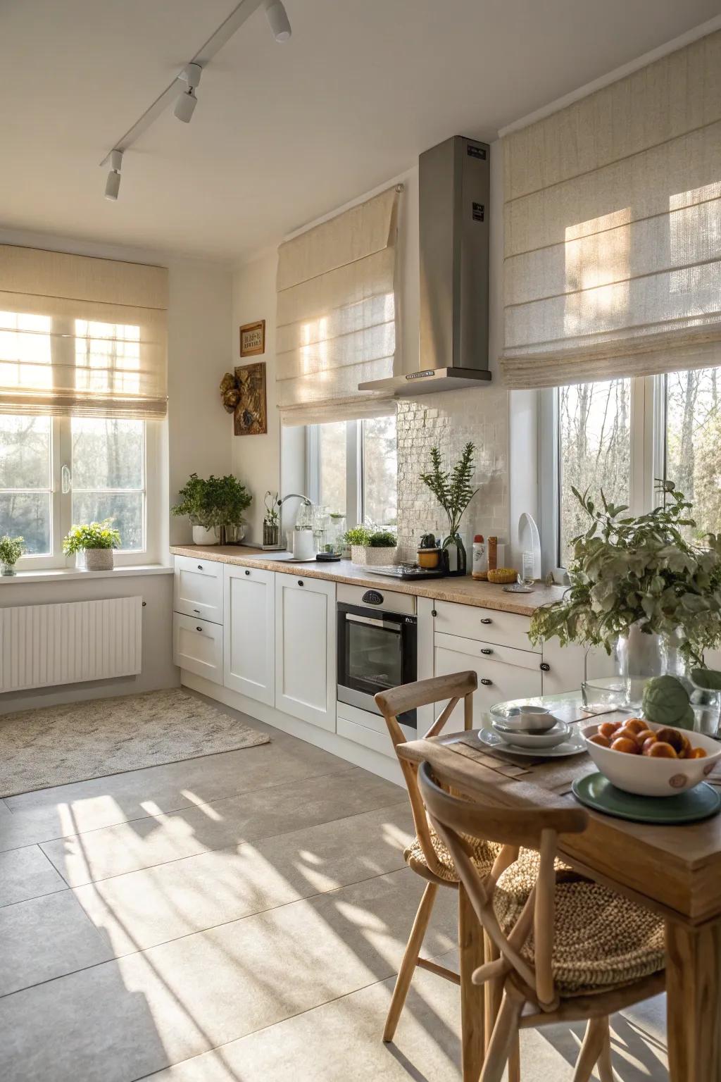 Airy materials create a light-filled ambiance.