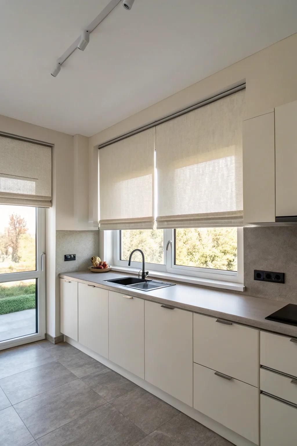 Roll-up shades: A superb combination of simplicity and style.