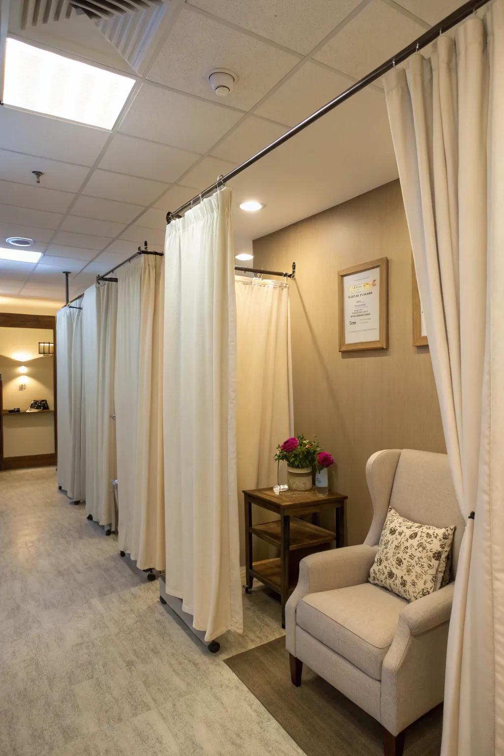 Elegant fabrics fashion private and serene nursing spaces.