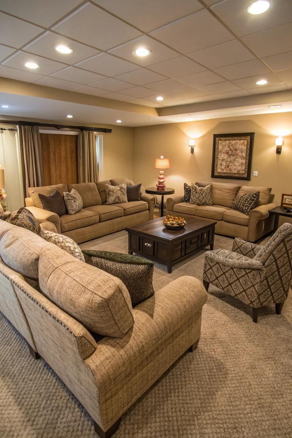 Plentiful seating cultivates a welcoming ambiance.