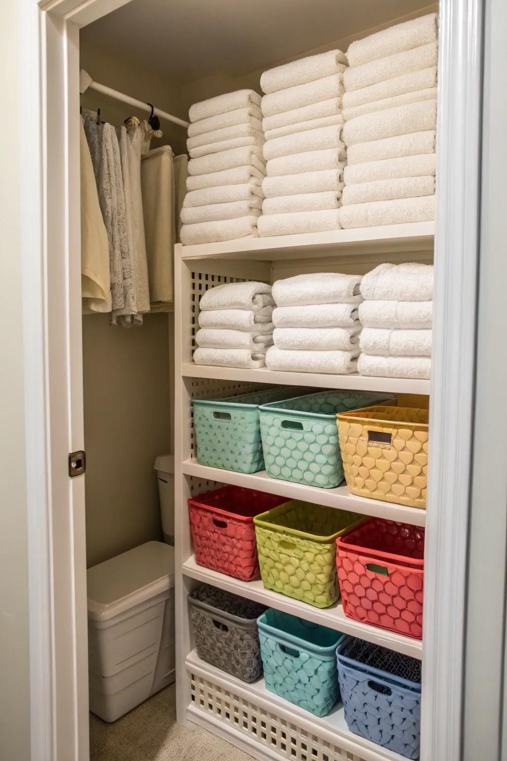 Adjustable shelving makes adapting to changing storage needs simple.