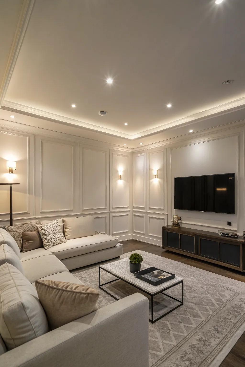 Sunken lighting offers a sleek, modern look without taking up visual space.