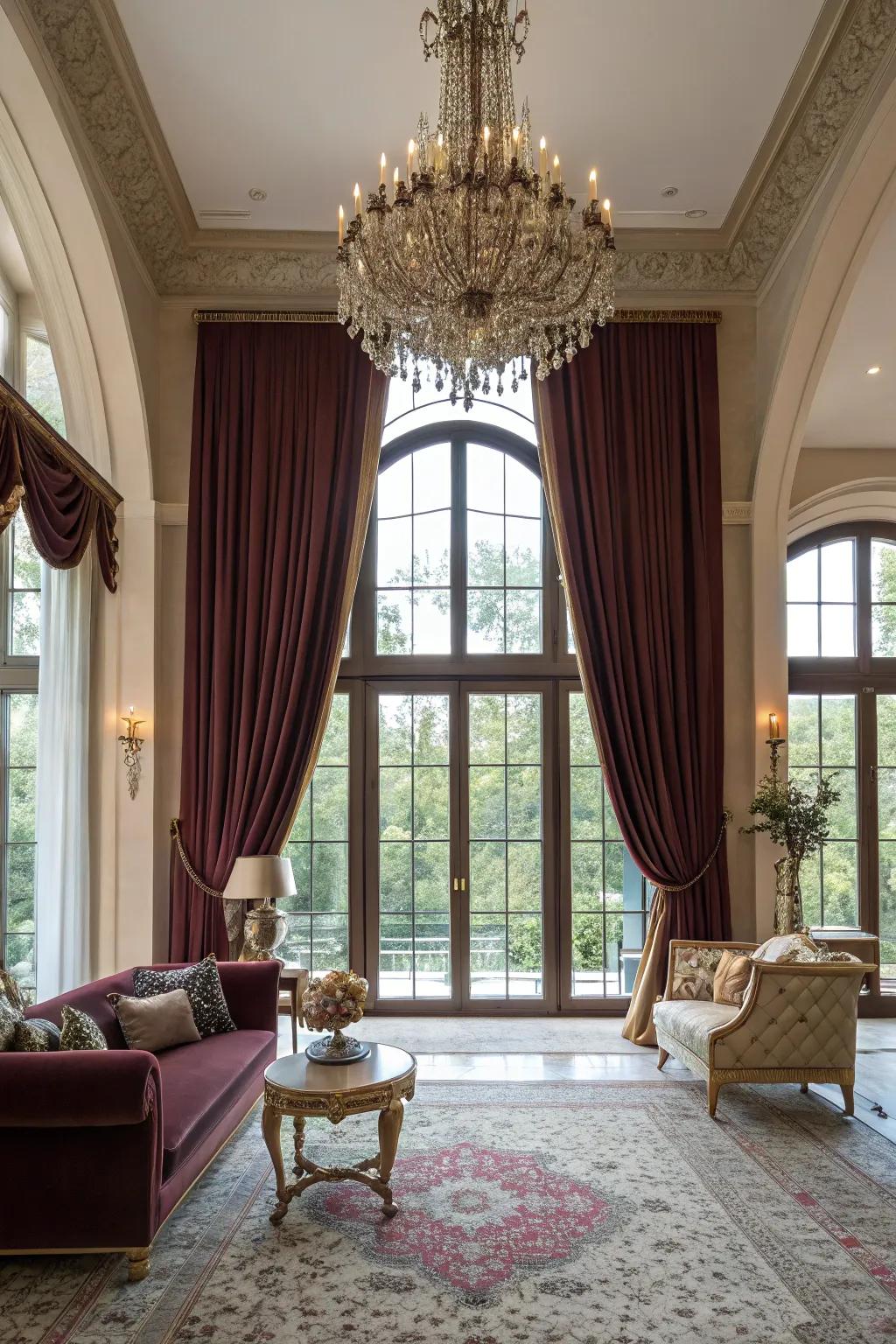 Full-length drapes lend drama and sophistication to any space.