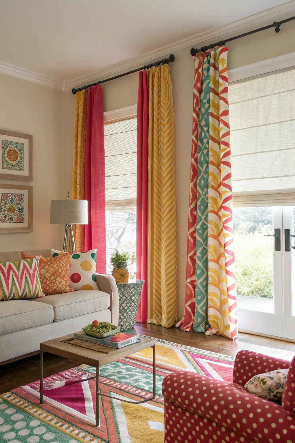 Decorative curtains inject spark and persona to any family room.