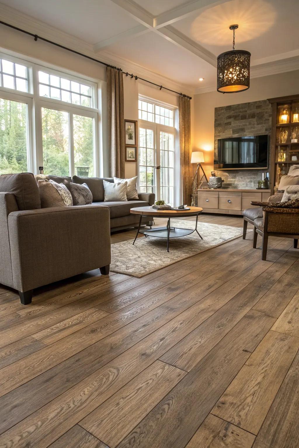 Laminate flooring delivers an affordable substitute for hardwood with remarkable aesthetics.