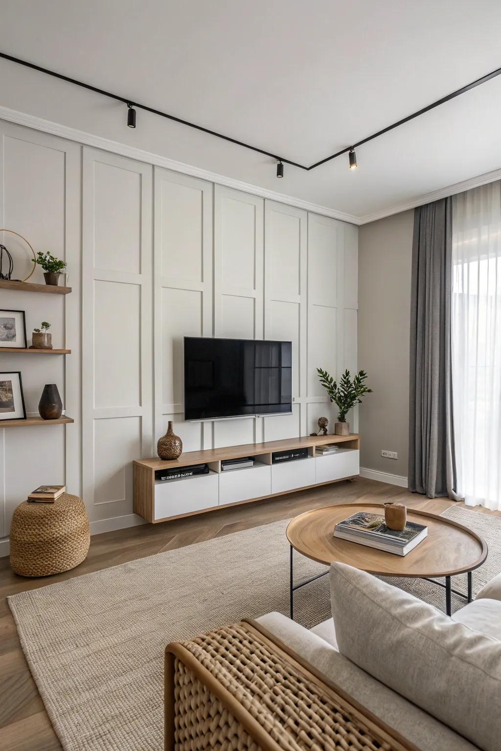 Celebrate simplicity with minimalist wall paneling that speaks volumes.