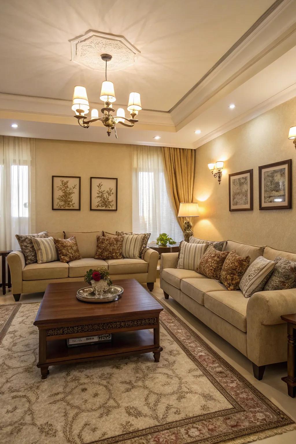 Spur conversation with a divided sectional layout.