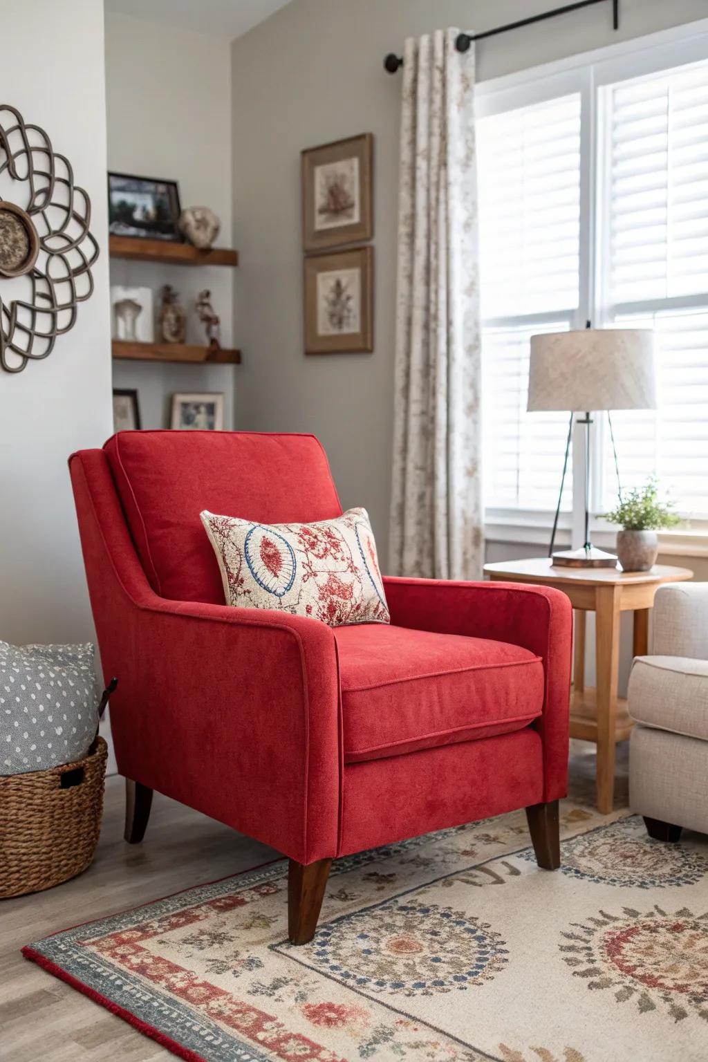 A lively chair injects a splash of hue into any setting.