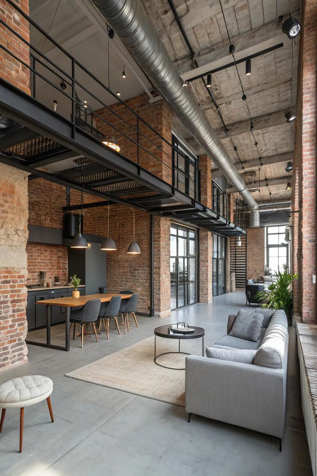 Industrial details infuse metropolitan allure into lofts.
