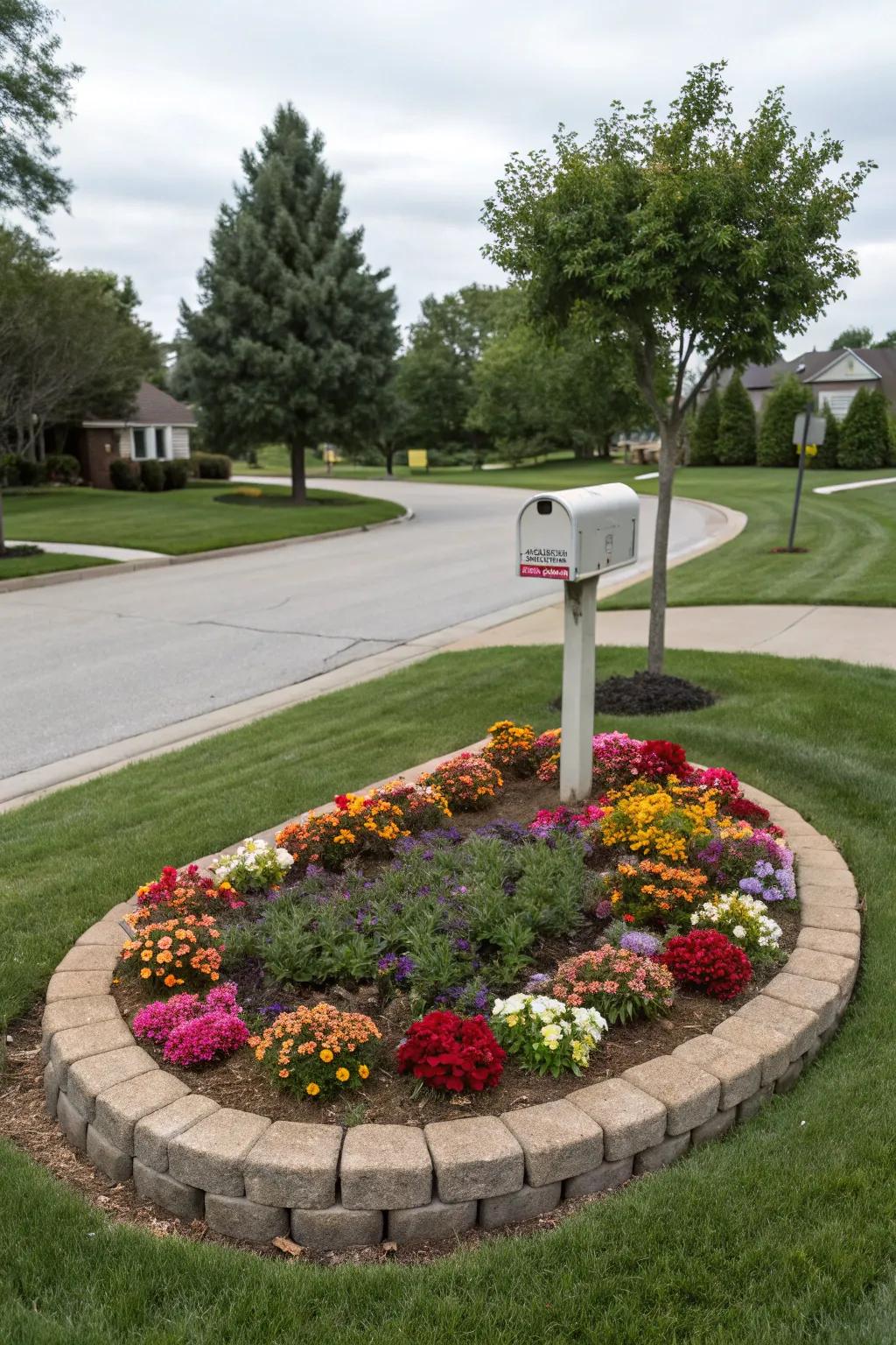 A circular design offers a balanced and welcoming mailbox space.