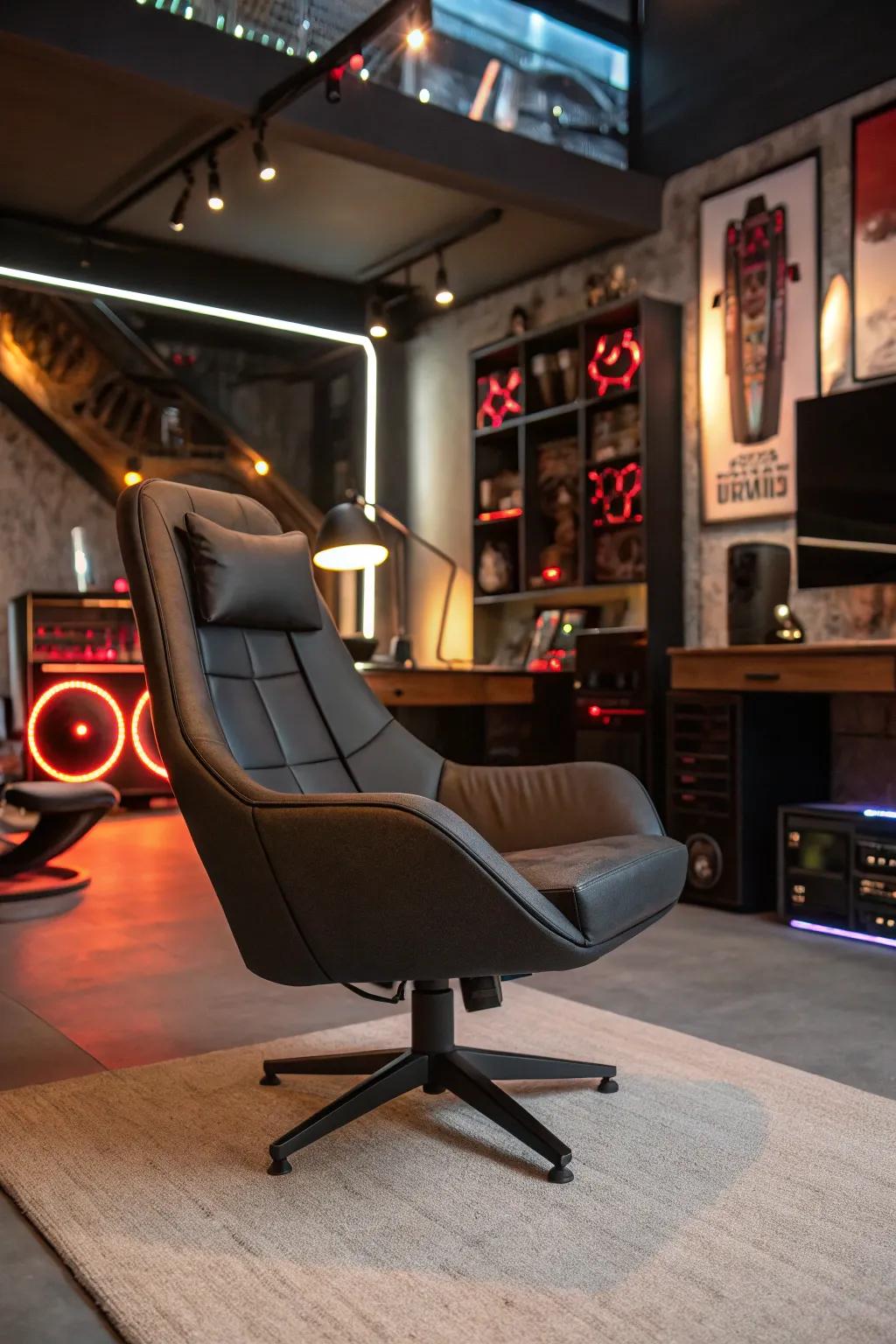 Adopt modern flair with an up-to-date swivel seat.