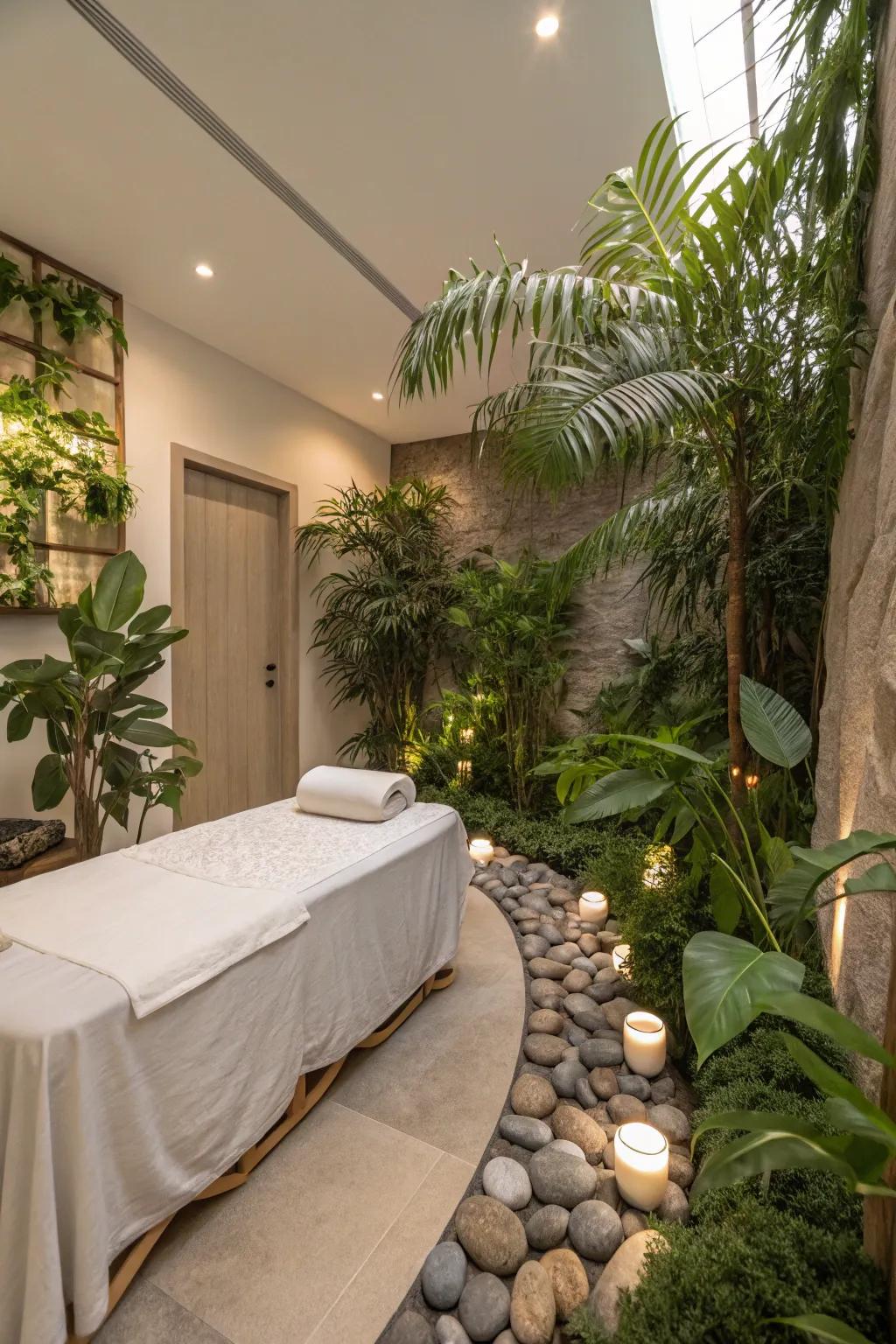 Natural details like flora contribute peacefulness to the setting.