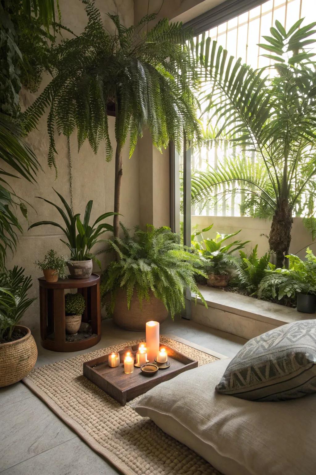 Let the magic of nature amplify the peace of your meditation corner.