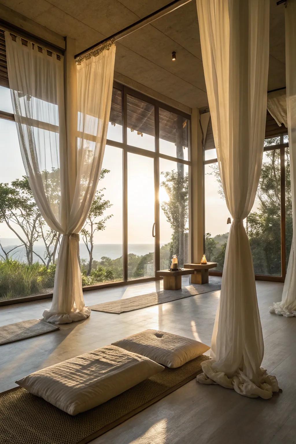 Natural light enhances the peace in your meditation space.