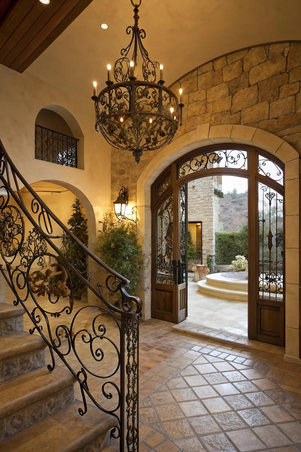 Complex wrought iron designs bring a genuine Mediterranean feel.