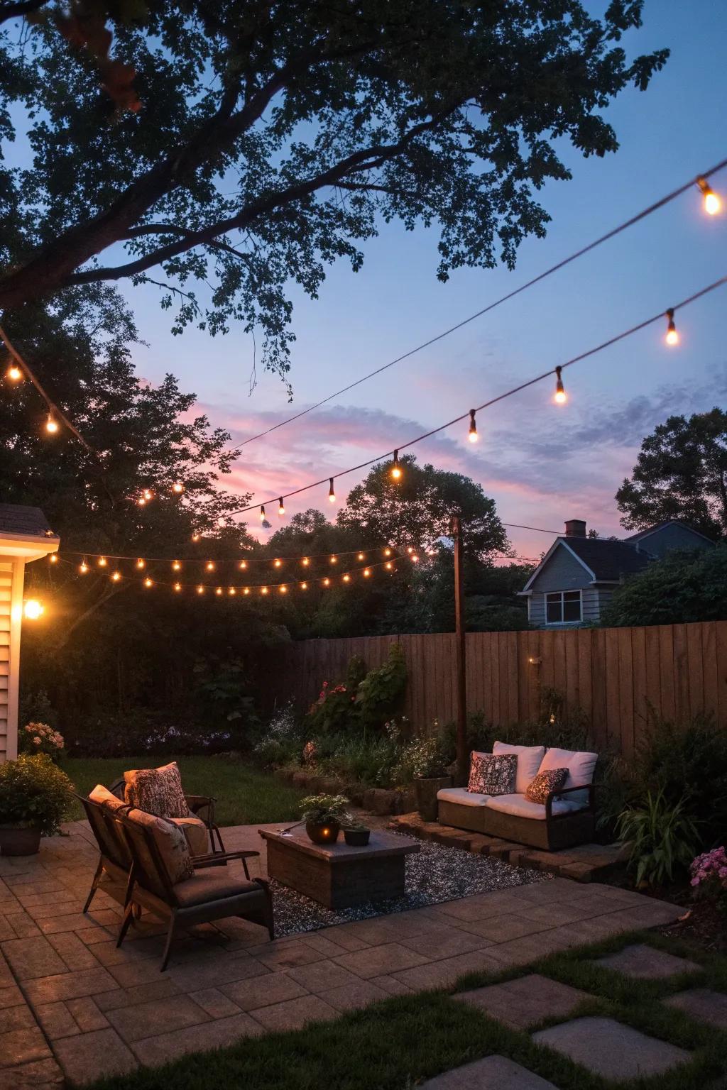 Outdoor lighting introduces a magical element to your backyard evenings.
