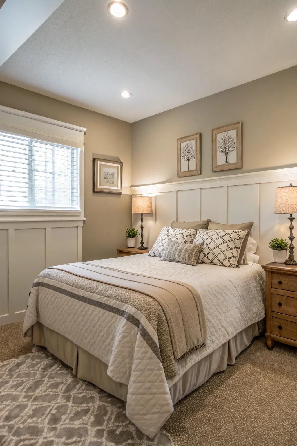 Restrained hues create a peaceful scene.