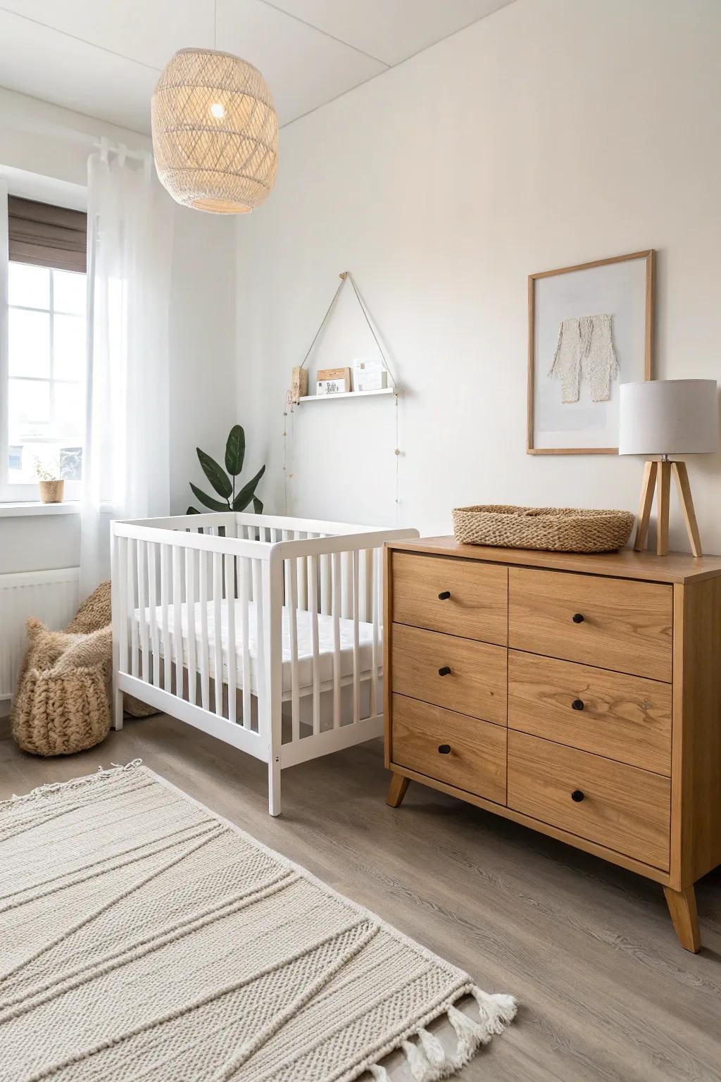 Streamlined furnishings sustain a polished and ample space.