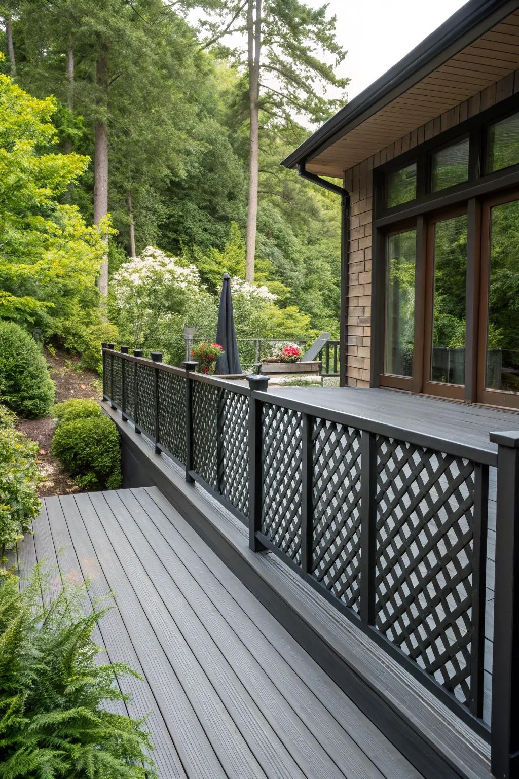 Modern lattice panels add an elegant touch to your deck.