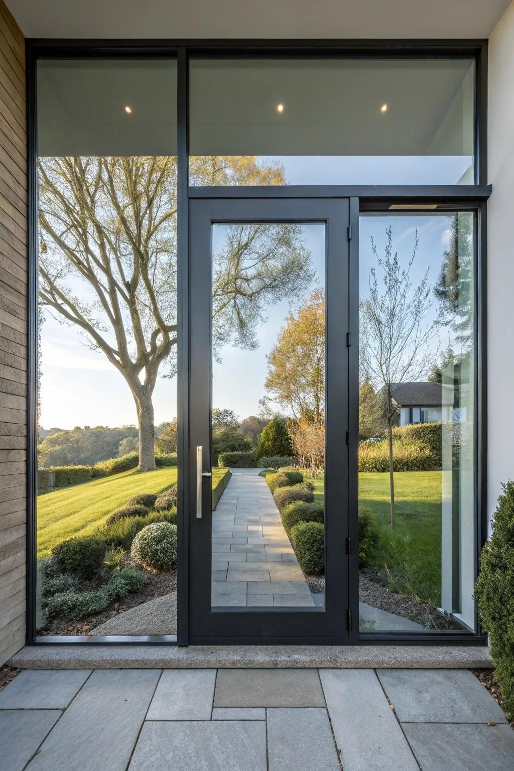 Glass accents enhance light flow and a modern aesthetic.