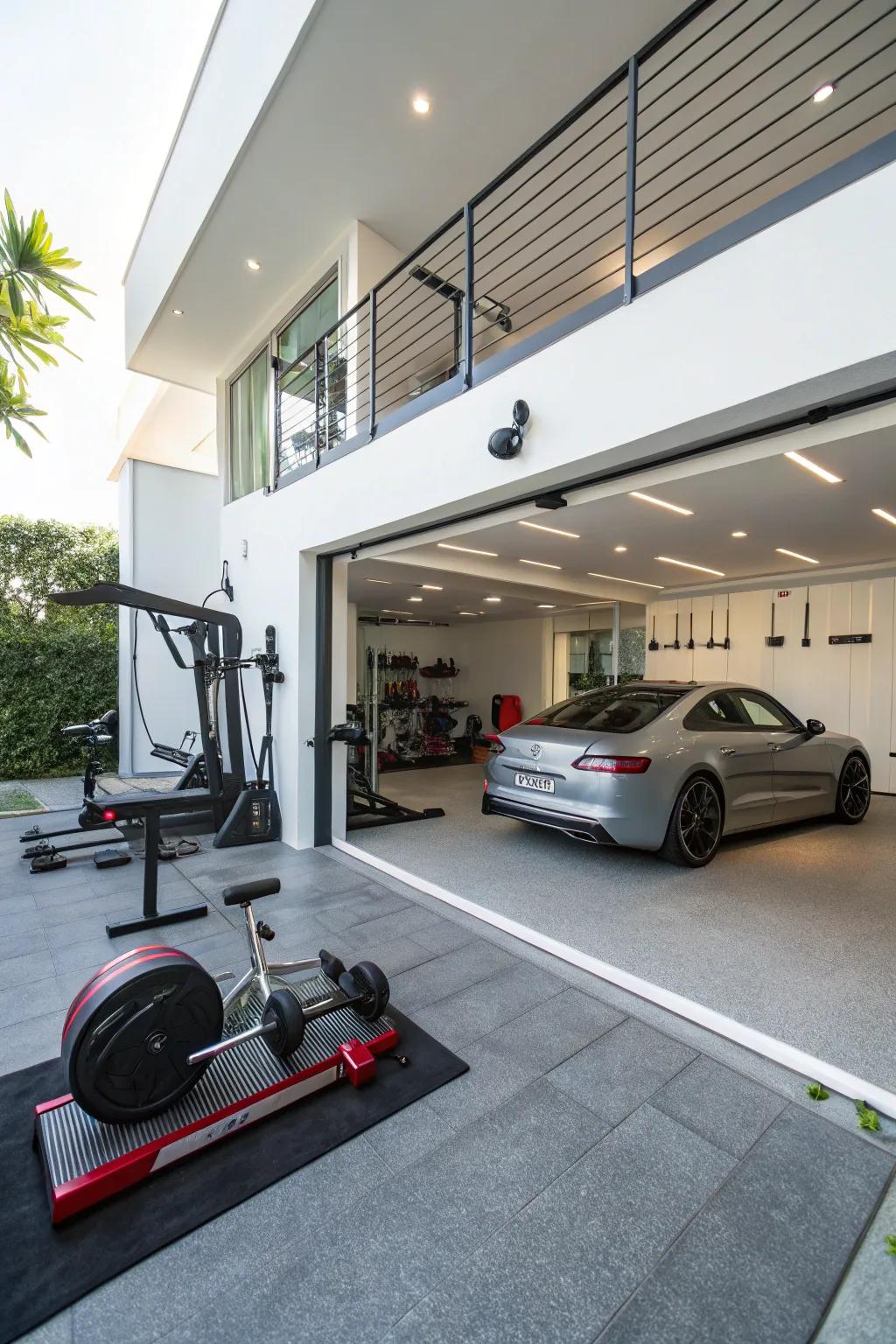 Design a multi-functional space inside your modern garage.