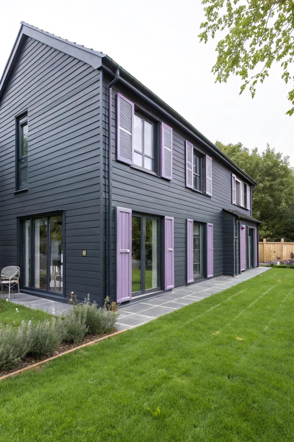 Dark grey meets soft tones for a playful yet updated look.