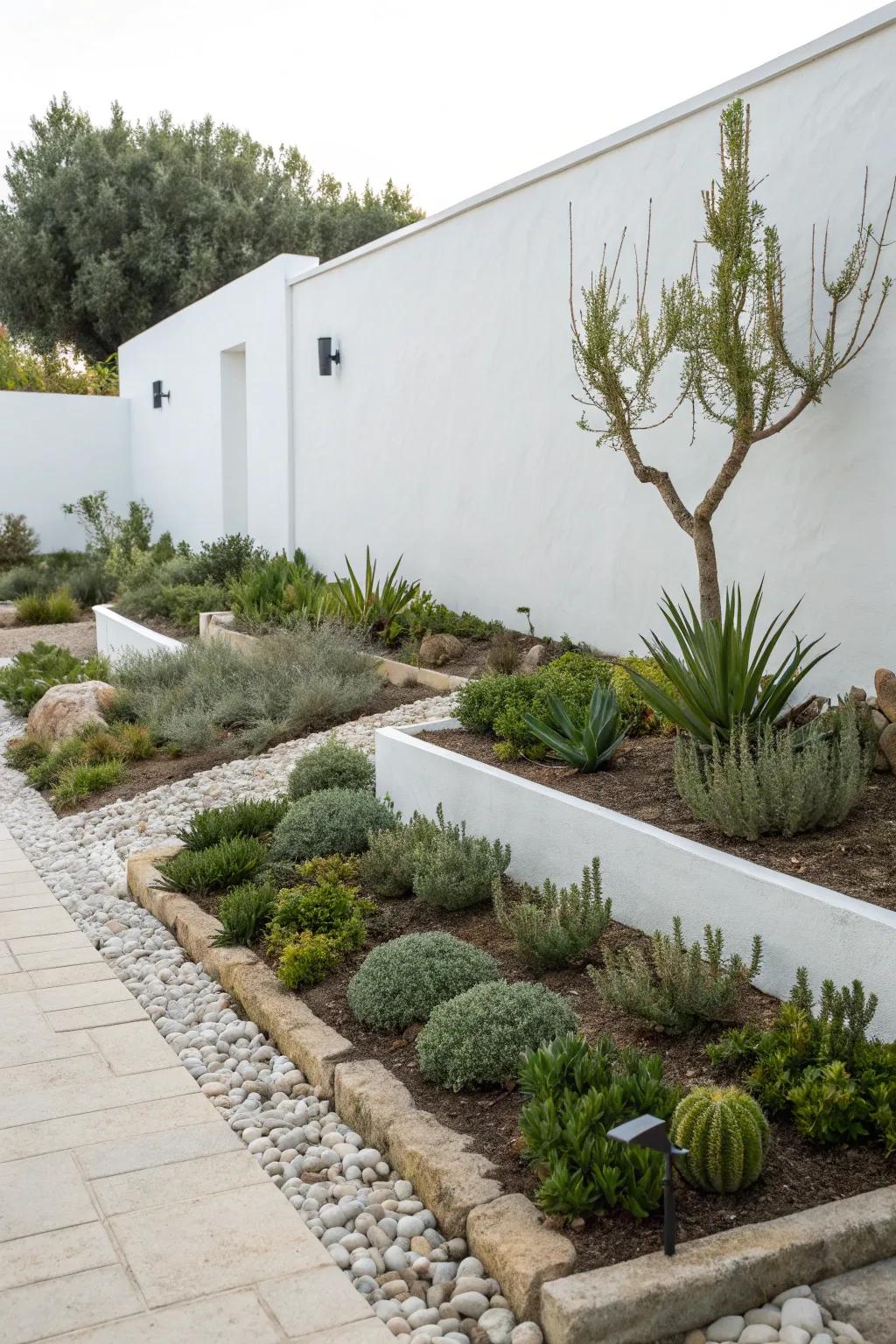The minimalist planting approach, showcasing succulents, offers a blend of simplicity and charm.