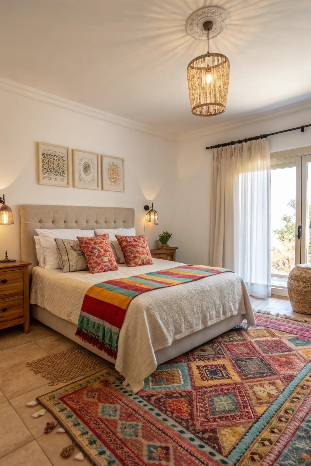 Soft colors establish a tranquil scene, as eye-catching accents bring character.