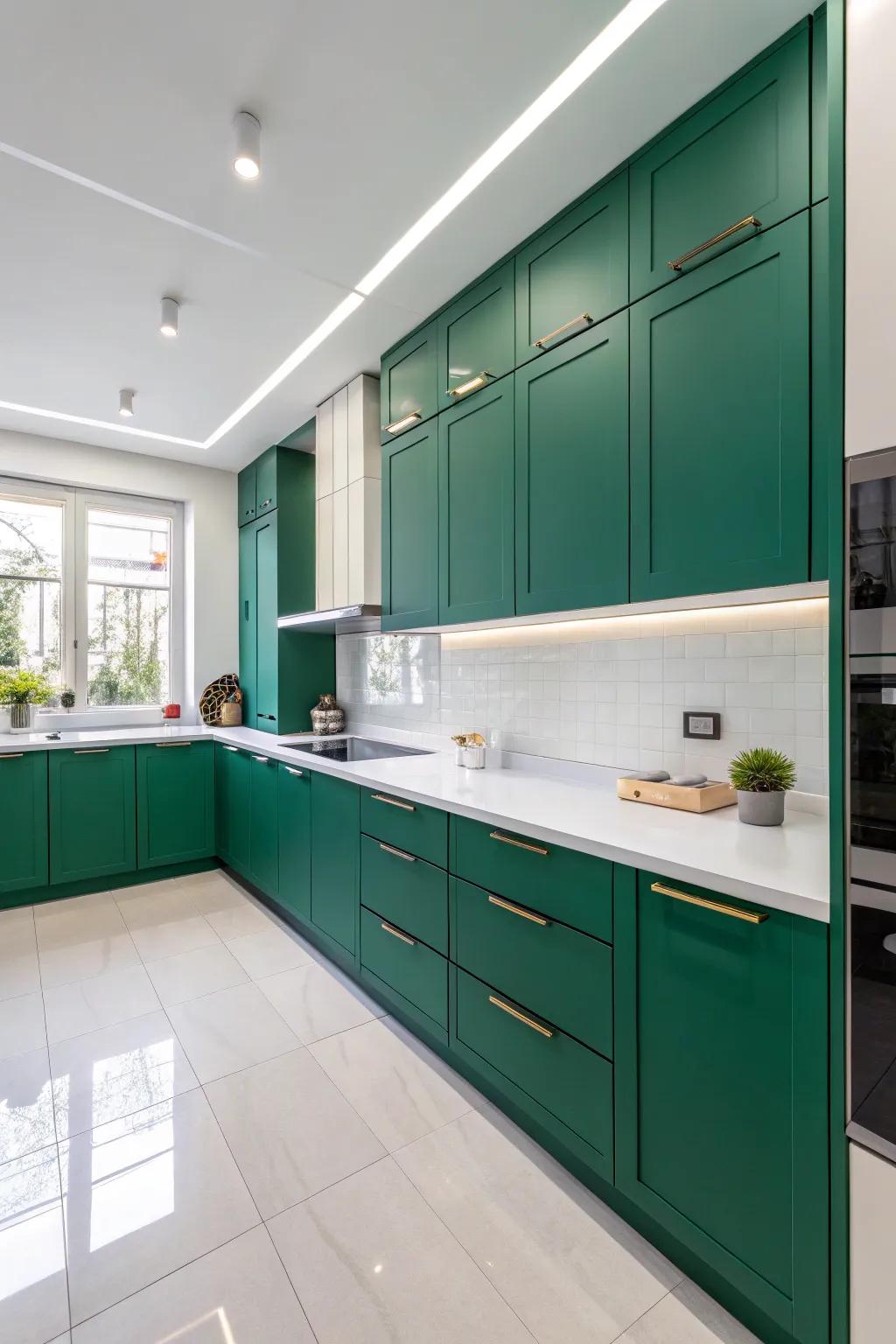 Make a bold impression using vivid color embellishments in your modular kitchen.