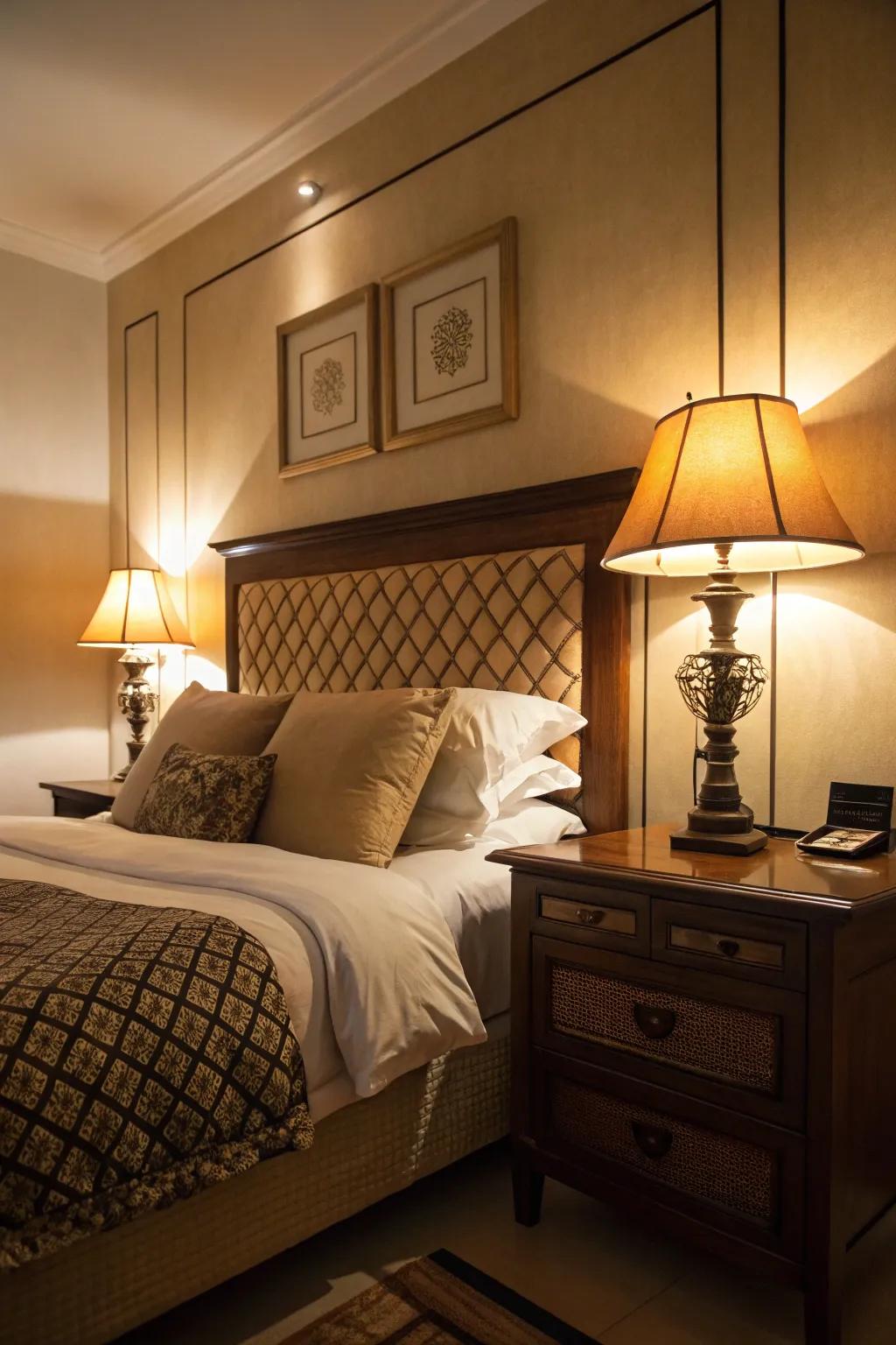 Warm hues establish the ideal mood for relaxation.
