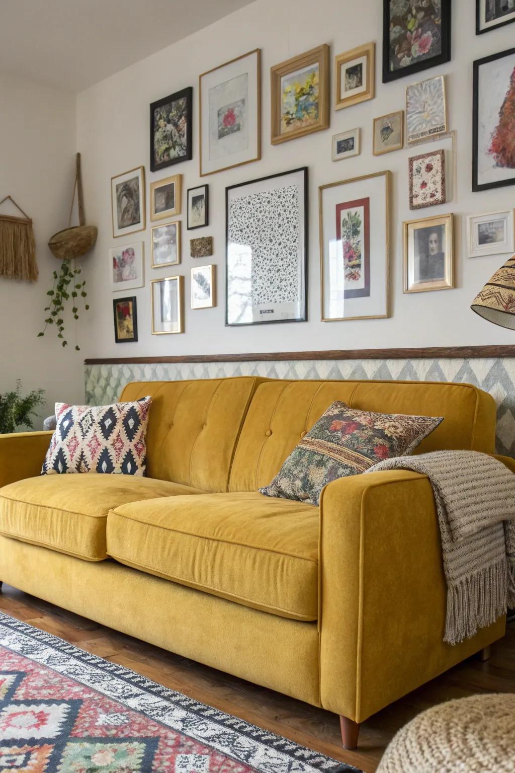 A thoughtfully assembled display wall enriches character and profundity.