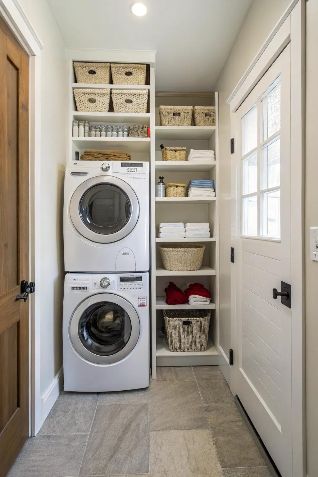 Stacking appliances frees up valuable floor space, allowing for greater storage and functionality.