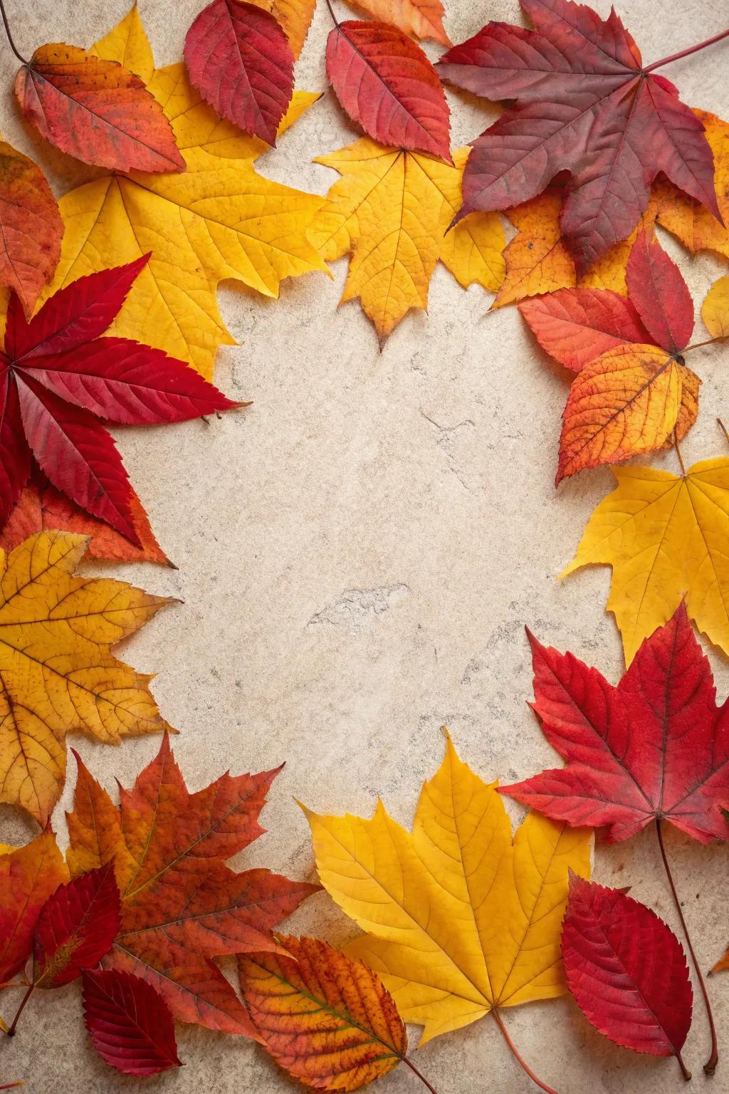 A seasonal collage showcasing vibrant autumnal leaves.