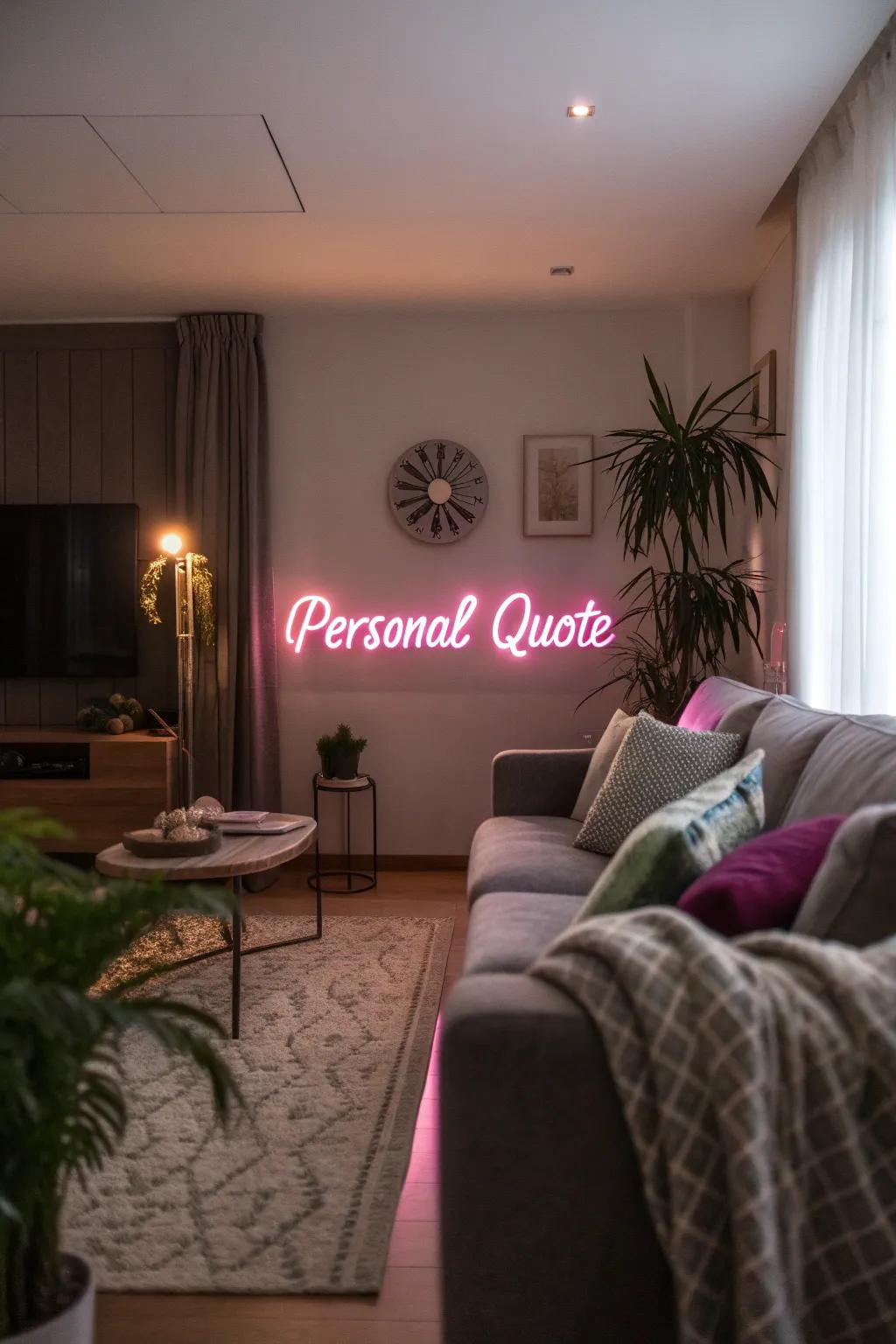 A tailored neon decor brings a special touch to any area.