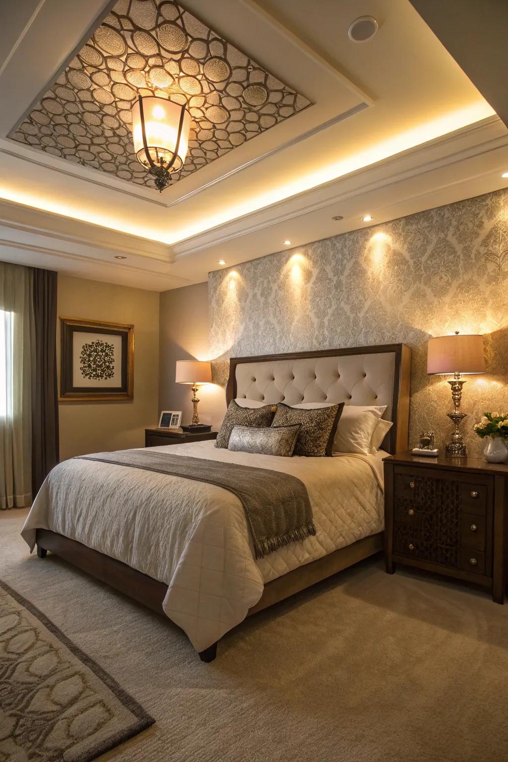 Multilayered illumination provides depth and versatility to your bedroom.