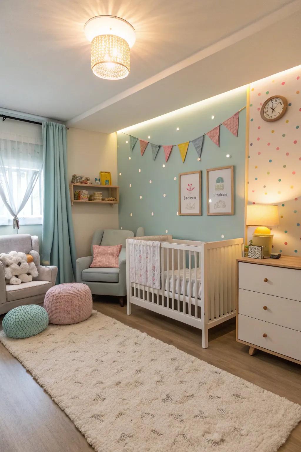 Neutral shades bring about a peaceful and lasting feel to a nursery.