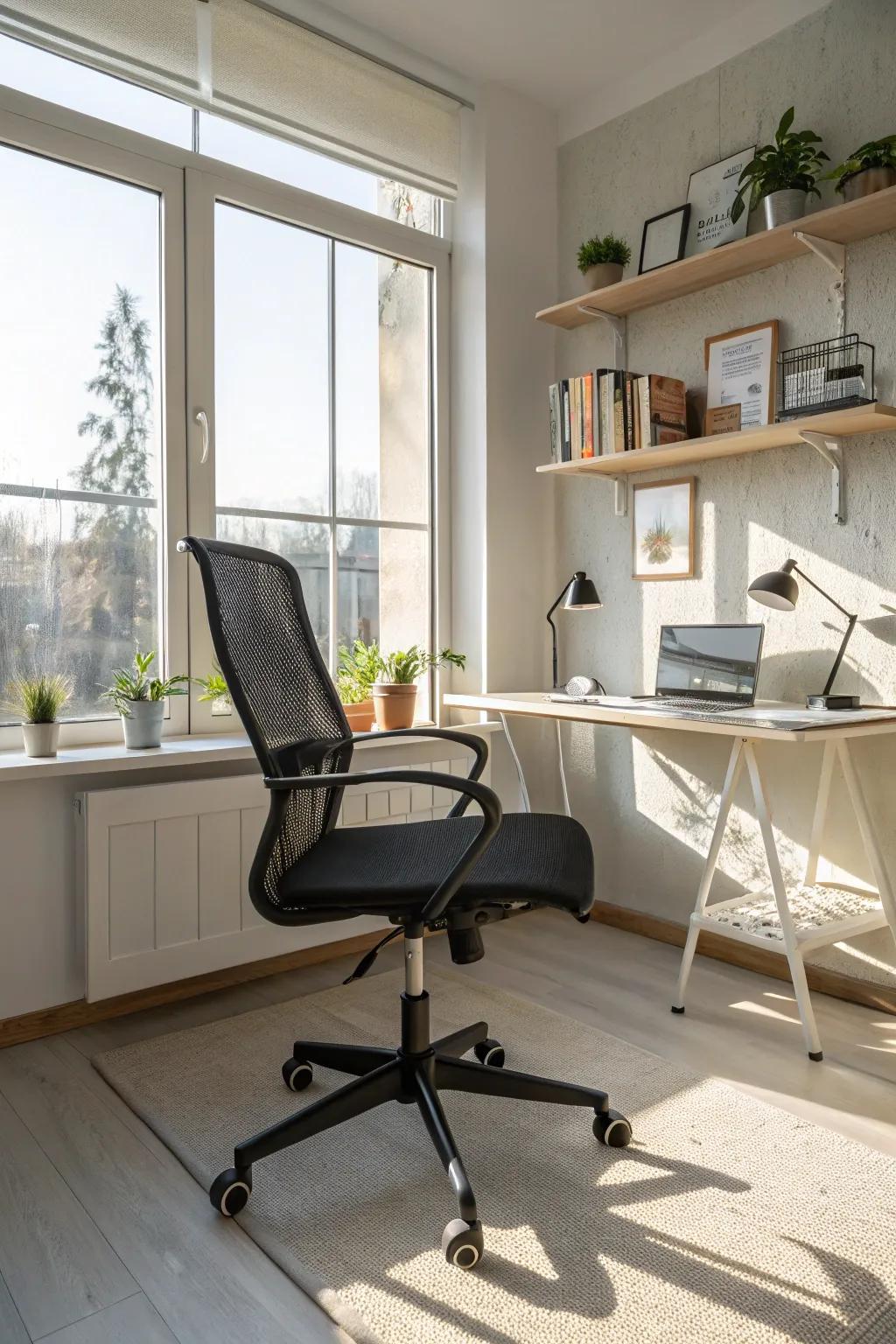 Netting seats offer ventilated comfort and design in any setting.