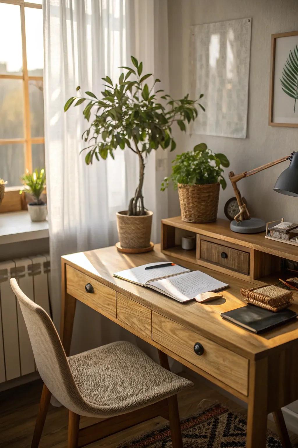 Nature harmonizes with productivity, graced by a hint of verdure.