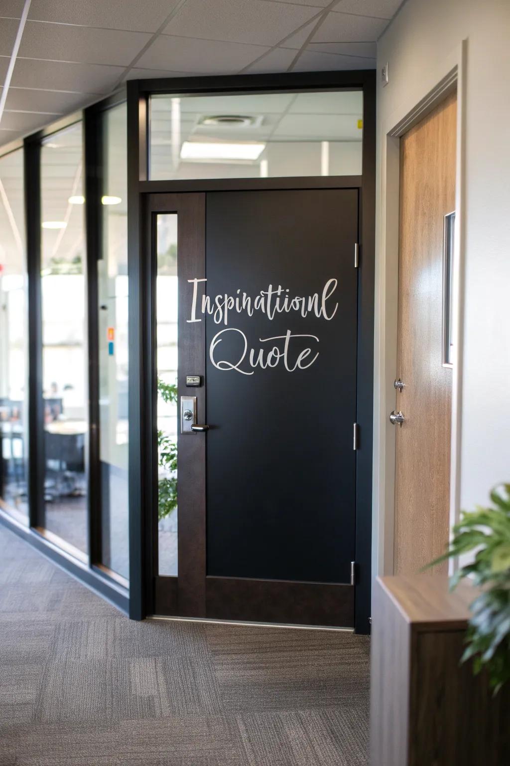Motivate your team using a thoughtful quote featured on your door.