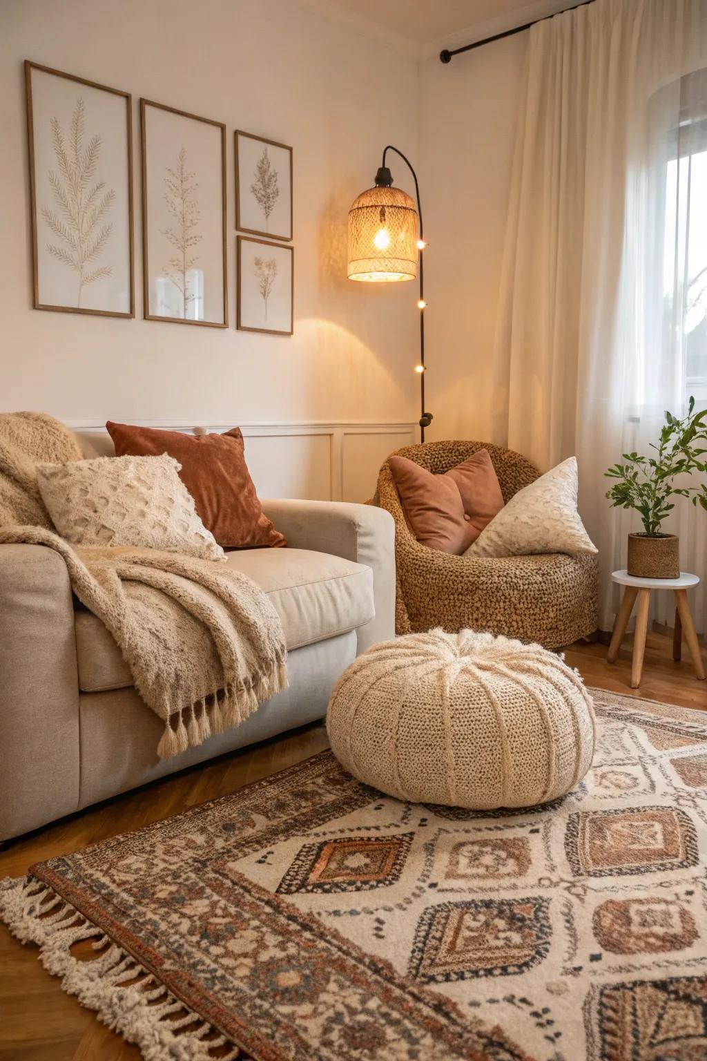 Soothing colors create a peaceful and inviting setting.