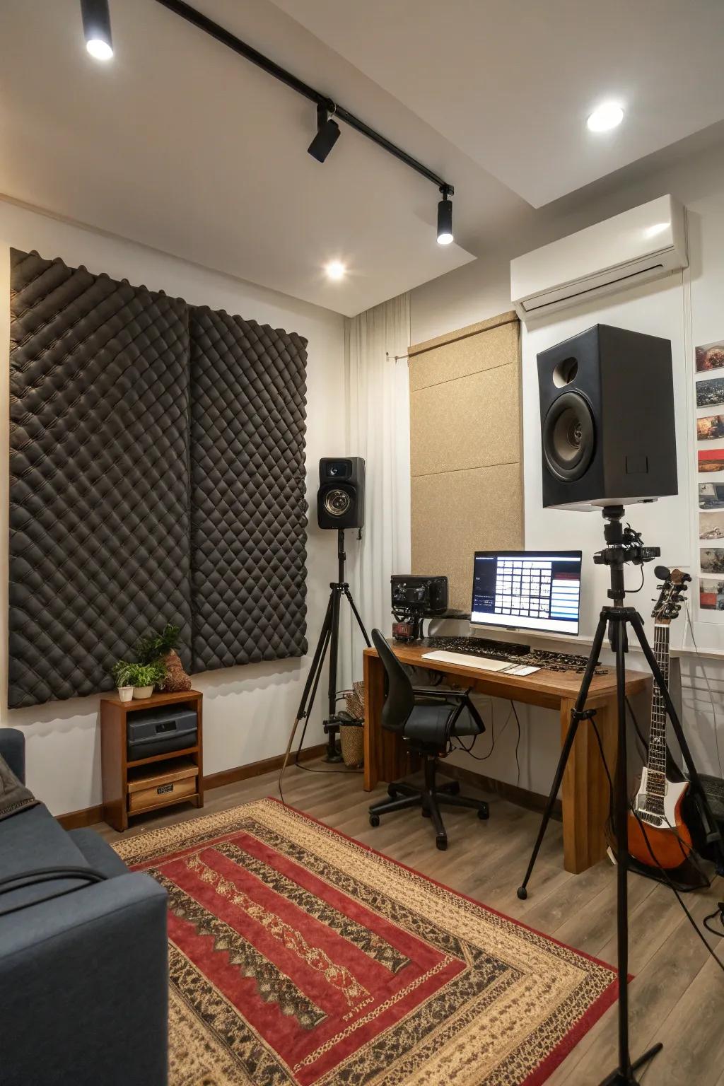 Acoustic panels ensure superb sound quality.