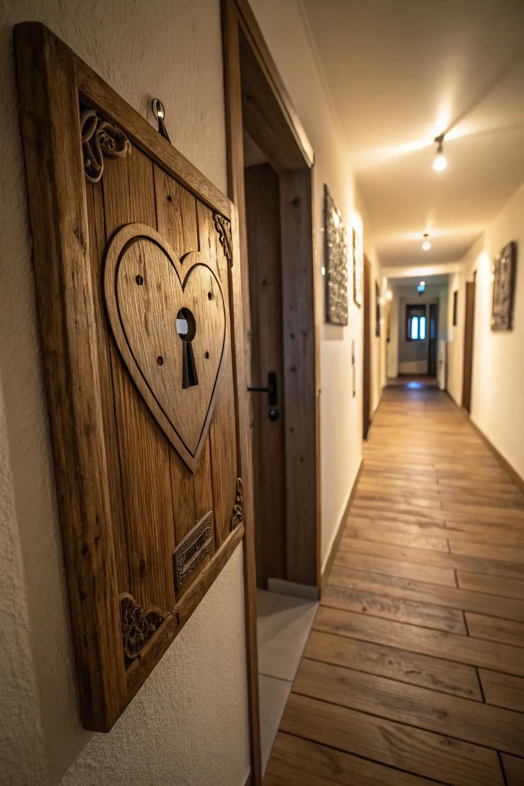 Reveal the potential of your design using a keyhole heart element.