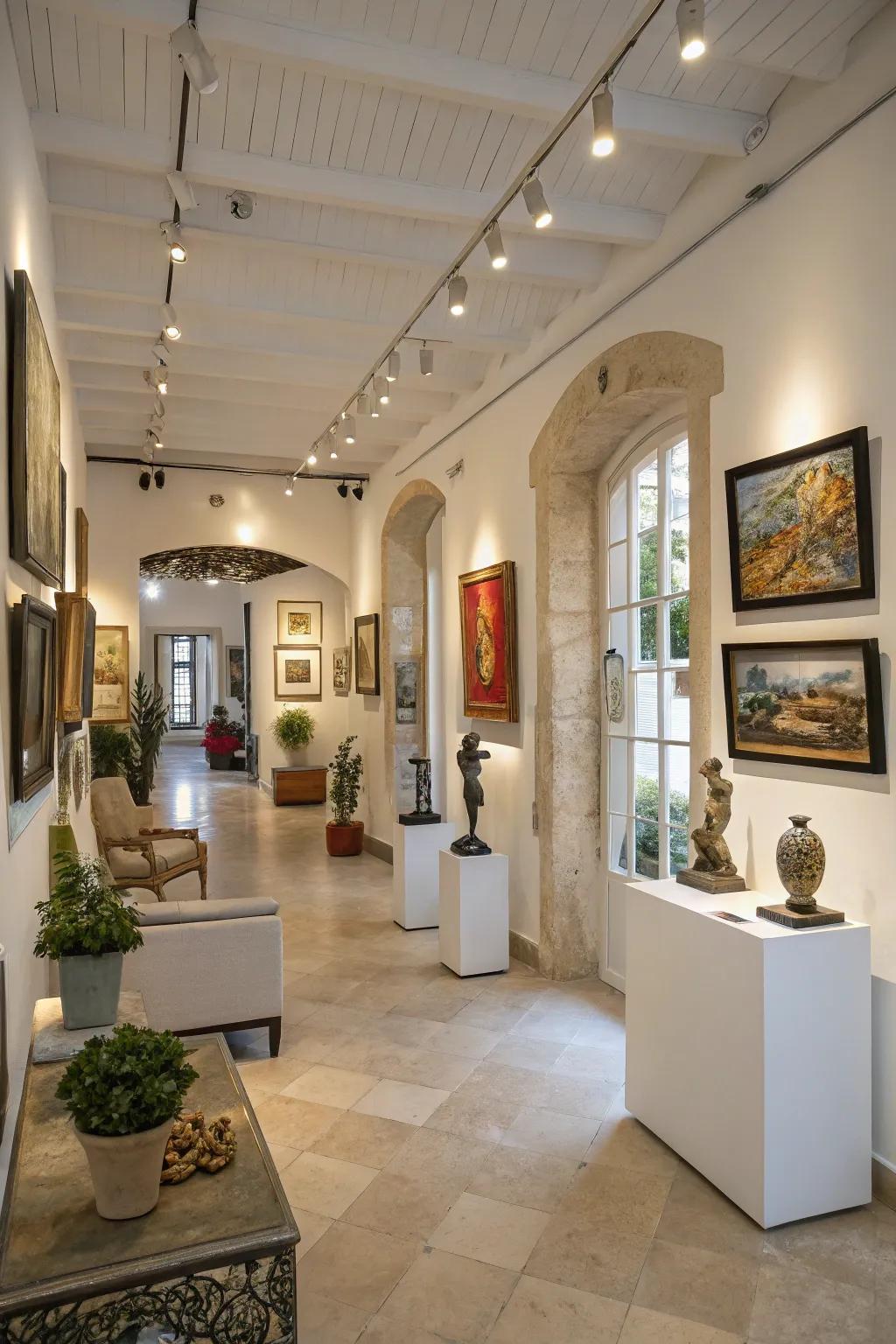 An art gallery theme enhances the elegance of your open house.