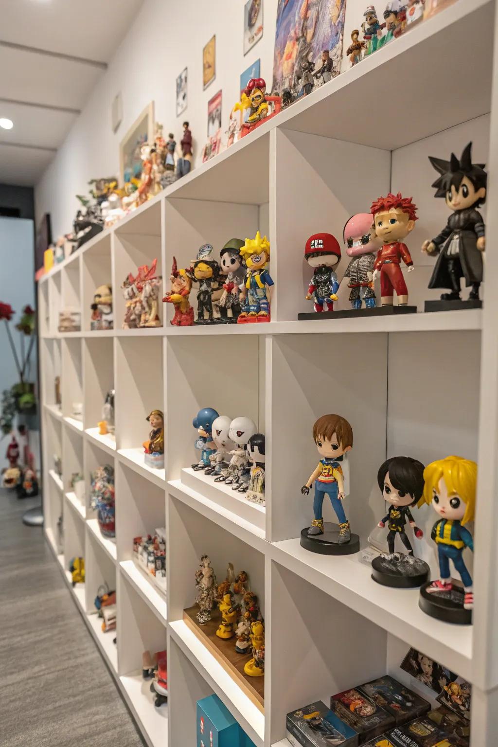 Present your esteemed animation figures with sophisticated shelving.